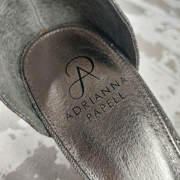 Adrianna Papell Silver Strap Studded Open Toe Heel Sandals V125 - Picture 7 of 8